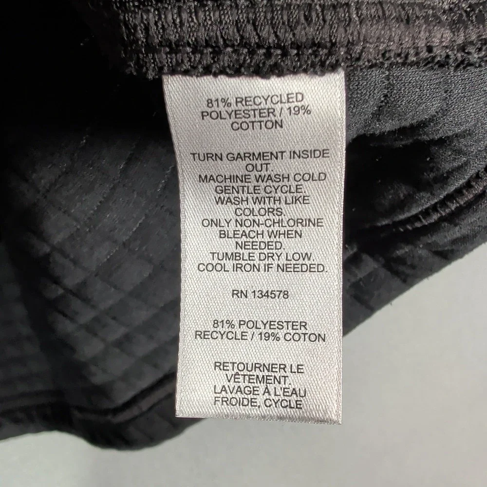 Vineyard Vines Pullover Mens XL Black Performance Quilted Snap Mock Neck Sweater